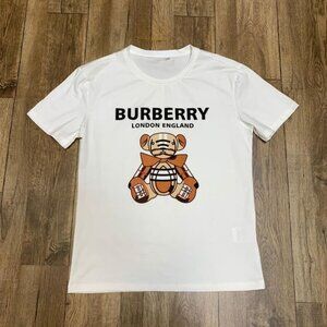 Bubeery Thomas Bear T-Shirt White Graphic Logo Cotton Tee